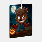 Halloween/Herbst/Werwolf/Cartoon Ornament Aus Metall (Vorderseite Rechts)