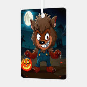 Halloween/Herbst/Werwolf/Cartoon Ornament Aus Metall (Vorderseite links)