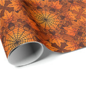 Halloween Herbstblatt-Musterdesign Geschenkpapier (Rolleneckpunkt)