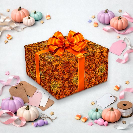 Halloween Herbstblatt-Musterdesign Geschenkpapier