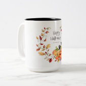 Halloween-Herbstblätter Zweifarbige Tasse (Vorderseite Links)