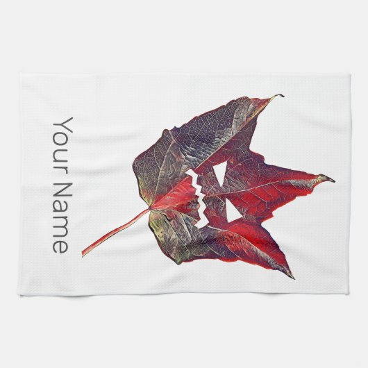 Halloween-Herbstblätterblättriger Erntedank Geschirrtuch (Horizontal)