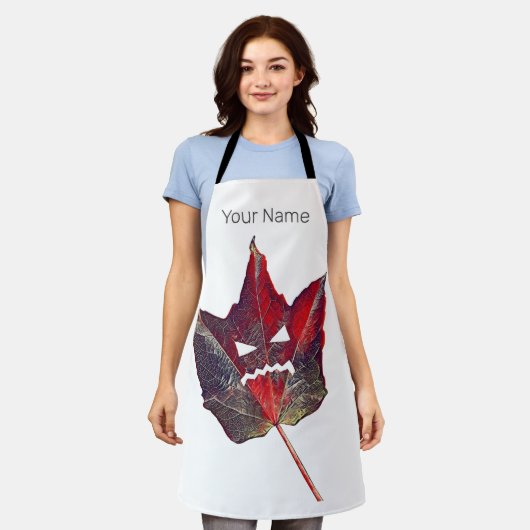 Halloween-Herbstblätterblättriger Erntedank Schürze (Getragen)