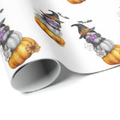 Halloween-Herbstbrunnen-Aquarellbild Geschenkpapier (Rolleneckpunkt)