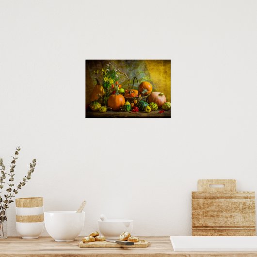 Halloween Herbstfallen Poster (Küche)
