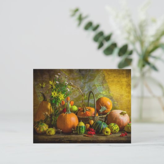 Halloween Herbstfallen Postkarte (Stehend Vorderseite)