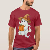 Halloween Herbstghost mit Pumpkin T-Shirt (Vorderseite)