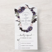 Halloween-Herbstherbst Lila All In One Einladung (Innen Boden)