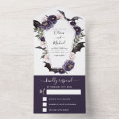 Halloween-Herbstherbst Lila All In One Einladung (Innen Boden)