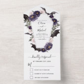 Halloween-Herbstherbst Lila All In One Einladung (Innen Boden)