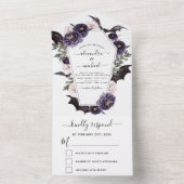 Halloween-Herbstherbst Lila All In One Einladung (Innen Boden)