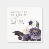 Halloween-Herbstherbst Lila Serviette (Vorderseite)