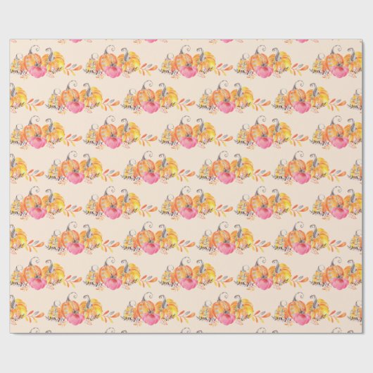 Halloween Herbstkürme Wasserfarbenfarbe Geschenkpapier (Flach)