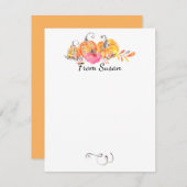 Halloween Herbstkürme Wasserfarbenfarbe Mitteilungskarte (Vorne/Hinten)