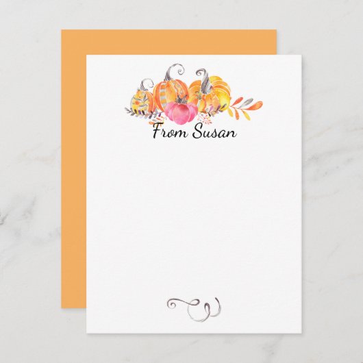 Halloween Herbstkürme Wasserfarbenfarbe Mitteilungskarte (Vorne/Hinten)