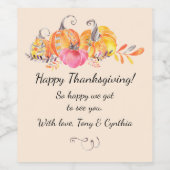 Halloween Herbstkürme Wasserfarbenfarbe Weinetikett (Einzelnes Label)