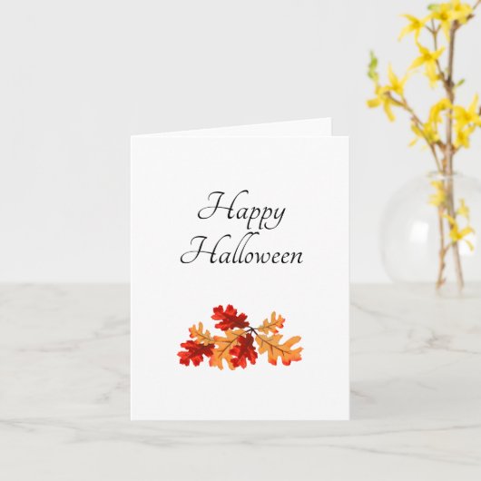 Halloween-Herbstlaub Elegante Typografie Karte (Gelbe Blume)