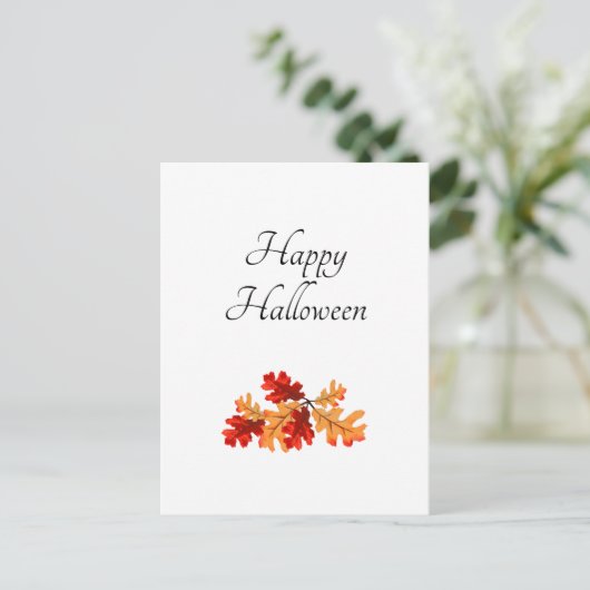Halloween-Herbstlaub Elegante Typografie Postkarte (Stehend Vorderseite)