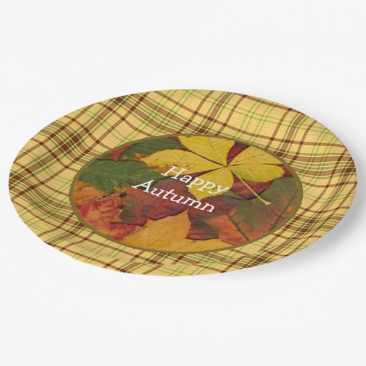 Halloween Herbstlaub Party Teller (Schrägansicht)