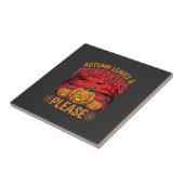 Halloween Herbstlaub und Kürbisse Bitte Design Fliese (Seite)