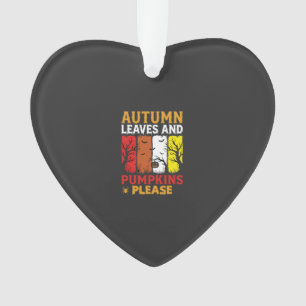 Halloween Herbstlaub und Kürbisse Vintage-Design Ornament
