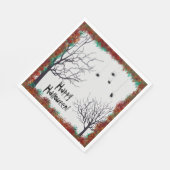Halloween-Herbstlaube Spooky Trees Spiders Party Serviette (Ecke)