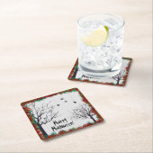 Halloween-Herbstlaube Spooky Trees Spiders Rechteckiger Pappuntersetzer (Vor Ort)