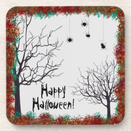 Halloween Herbstlaubs Gnarly Trees Spiders Getränkeuntersetzer