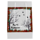Halloween Herbstlaubs Gnarly Trees Spiders Mittlere Geschenktüte (Rückseite)