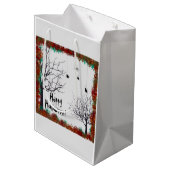 Halloween Herbstlaubs Gnarly Trees Spiders Mittlere Geschenktüte (Rückseite Schrägansicht)
