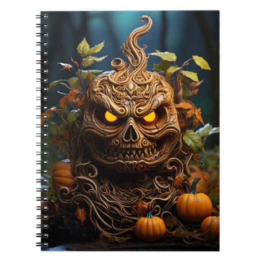 Halloween Herbstsaison Pumpkin und Herbstlaub Notizblock (Vorderseite)
