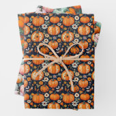 Halloween Herbstsaison Pumpkins & Florals Geschenkpapier Set (Beispiel)
