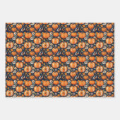 Halloween Herbstsaison Pumpkins & Florals Geschenkpapier Set (Vorderseite)