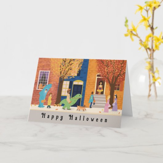 Halloween-Herbsttrick oder -Behandlungen Karte (Gelbe Blume)