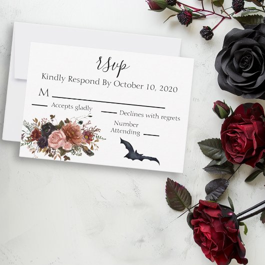 Halloween-Herbstwasserfarbe Blume RSVP Karte