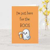 Halloween "Here for boos" Niedliches Gespenst Karte (Gelbe Blume)