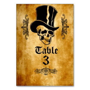 Halloween-Herr Skull Party Table Cards Tischnummer
