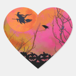Halloween Herz-Aufkleber