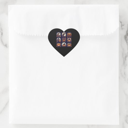 Halloween Herz-Aufkleber (Tasche)