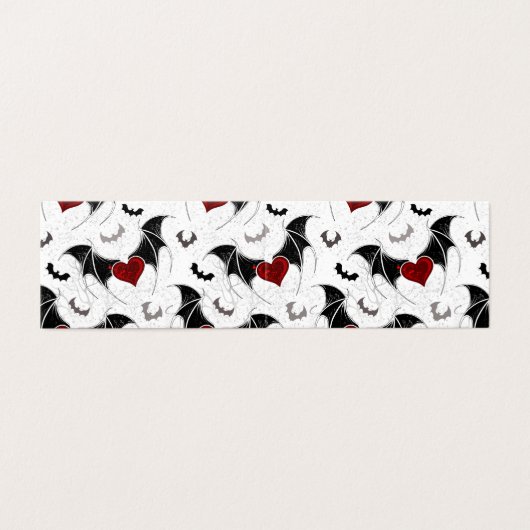 Halloween-Herz mit schwarzen Fledermausflügeln (Außenseite Aufgefaltet)