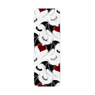 Halloween-Herz mit schwarzen Fledermausflügeln