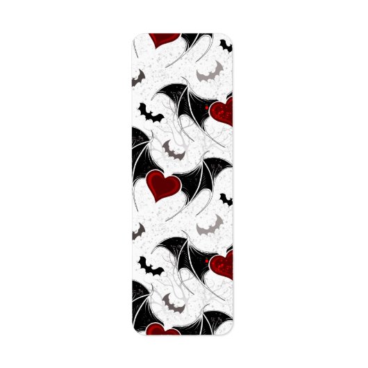 Halloween-Herz mit schwarzen Fledermausflügeln (Vorne)