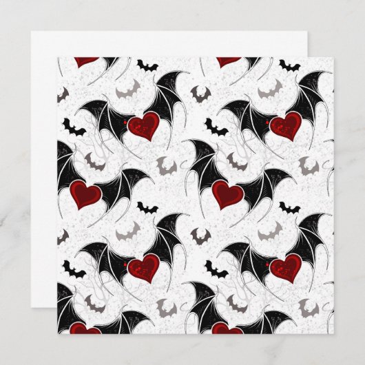 Halloween-Herz mit schwarzen Fledermausflügeln (Vorne/Hinten)