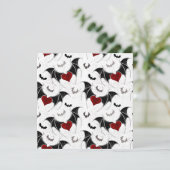 Halloween-Herz mit schwarzen Fledermausflügeln (Stehend Vorderseite)