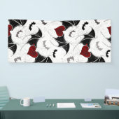 Halloween-Herz mit schwarzen Fledermausflügeln Banner (Messe)
