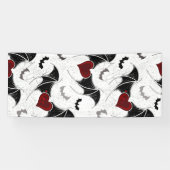 Halloween-Herz mit schwarzen Fledermausflügeln Banner (Horizontal)