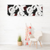 Halloween-Herz mit schwarzen Fledermausflügeln Banner (Insitu)