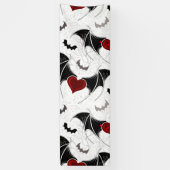 Halloween-Herz mit schwarzen Fledermausflügeln Banner (Vertikal)