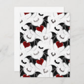 Halloween-Herz mit schwarzen Fledermausflügeln Begleitkarte (Vorne/Hinten)