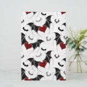 Halloween-Herz mit schwarzen Fledermausflügeln Briefpapier (Stehend Vorderseite)